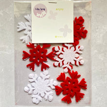Load image into Gallery viewer, Felt Snowflakes, Die Cut Lacy Snowflakes
