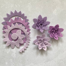 Load image into Gallery viewer, Lilac &amp; Purple Felt Flower Kit - Make Your Own
