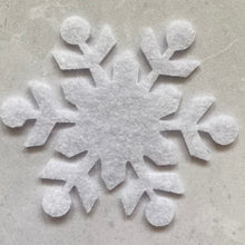 Load image into Gallery viewer, Felt Snowflakes, Die Cut Lacy Snowflakes
