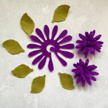 Load image into Gallery viewer, Lilac &amp; Purple Felt Flower Kit - Make Your Own
