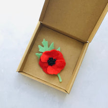 Load image into Gallery viewer, Sew Your Own Red Felt Poppy Brooch, Remembrance Poppy Craft Kit

