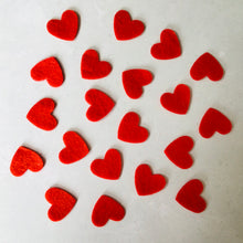 Load image into Gallery viewer, Red Felt Hearts, Small Die Cut Felt Hearts
