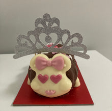 Load image into Gallery viewer, Caterpillar Cake Top Hat &amp; Tiara Cake Toppers,  Glitter Wedding Cake Topper
