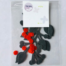 Load image into Gallery viewer, Large Felt Mistletoe with Berries, Die Cut Felt Mistletoe
