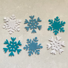 Load image into Gallery viewer, Felt Snowflakes, Die Cut Lacy Snowflakes
