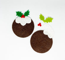 Load image into Gallery viewer, Felt Christmas Puddings, Die Cut Felt Christmas Pudding Shapes
